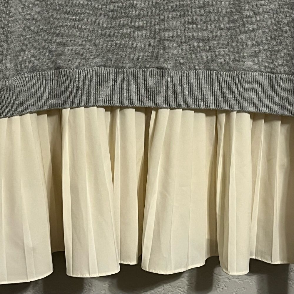 Chelsea28 Grey Ruffle Cardigan Sweater - Picture 6 of 8